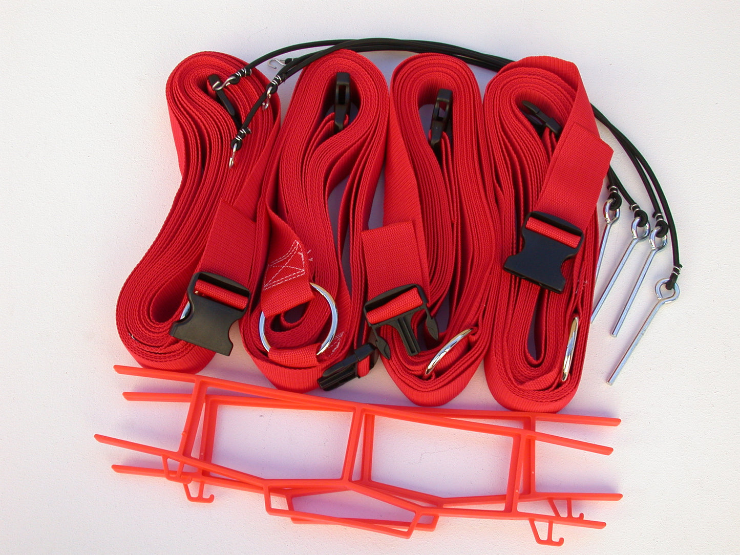 19ARG-red 2-inch adjustable web boundary, grass pegs, storage winders