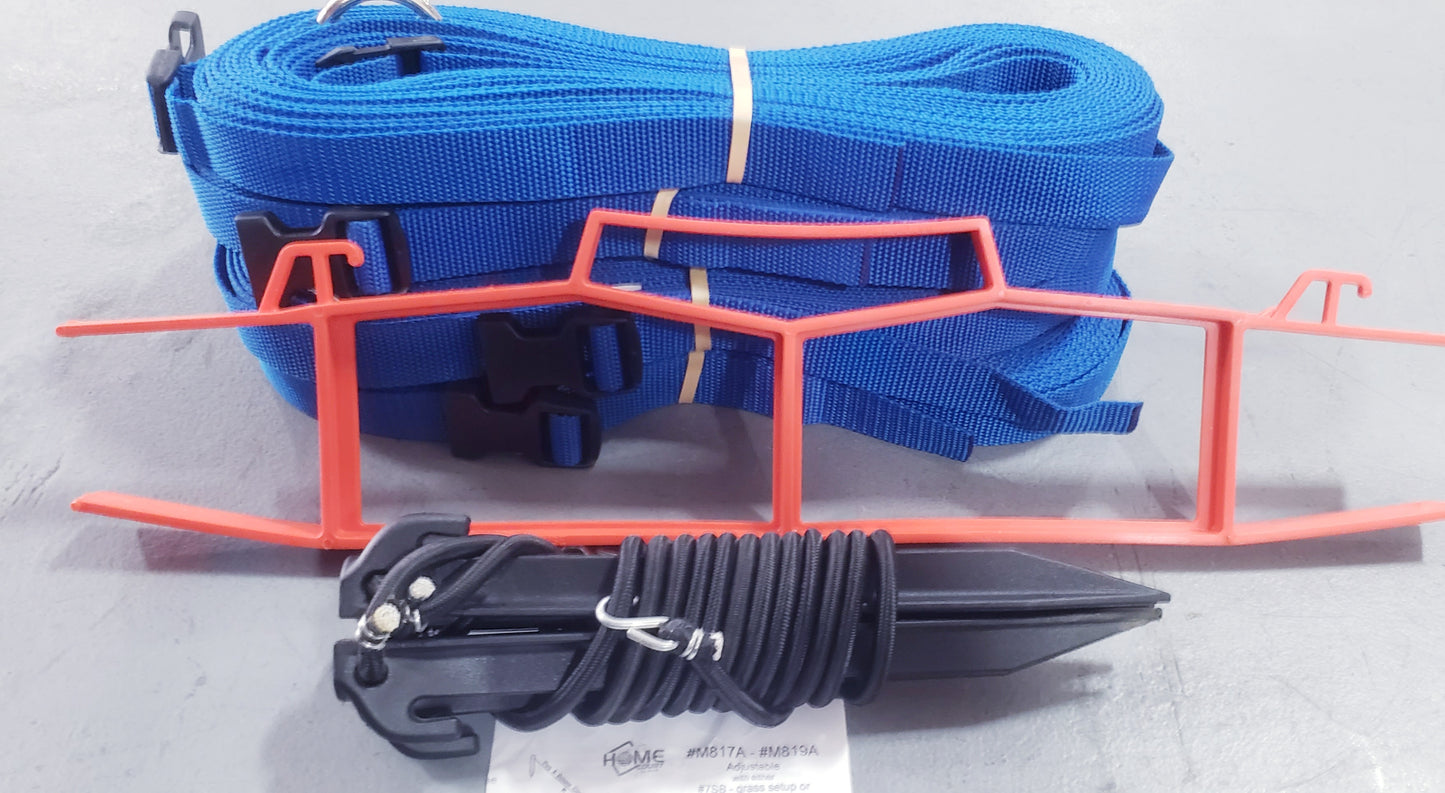 CLEARANCE ITEM #31 M817AS-Blue, 1" heavyweight webbing boundary line, Adjustable, 26.3 x 52.6-ft (8-Meter).