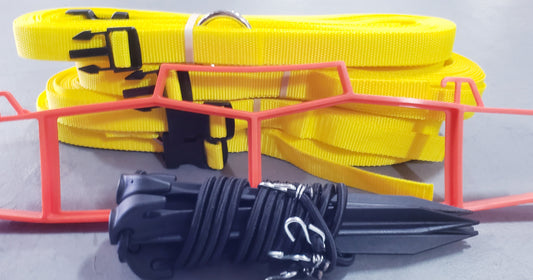 CLEARANCE ITEM #32 M817AS-Yellow, 1" heavyweight webbing boundary line, Adjustable, Yellow