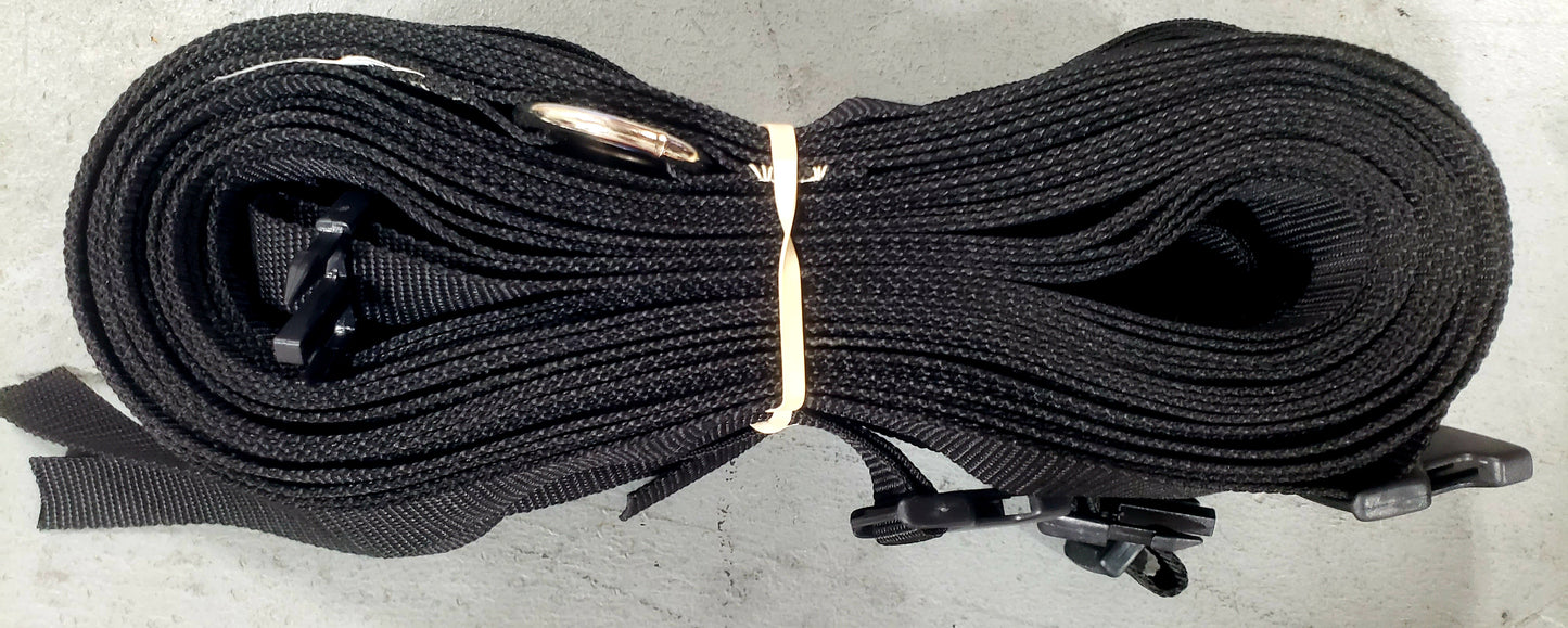 CLEARANCE ITEM #47: 17AS-Black 30'x60' Volleyball Boundary Adjustable 1" Webbing, Sand Pegs