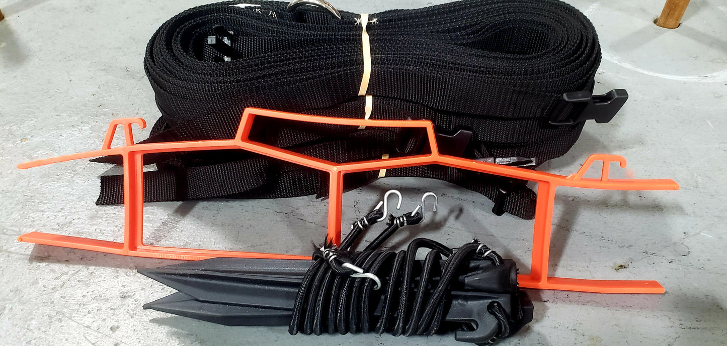CLEARANCE ITEM #47: 17AS-Black 30'x60' Volleyball Boundary Adjustable 1" Webbing, Sand Pegs