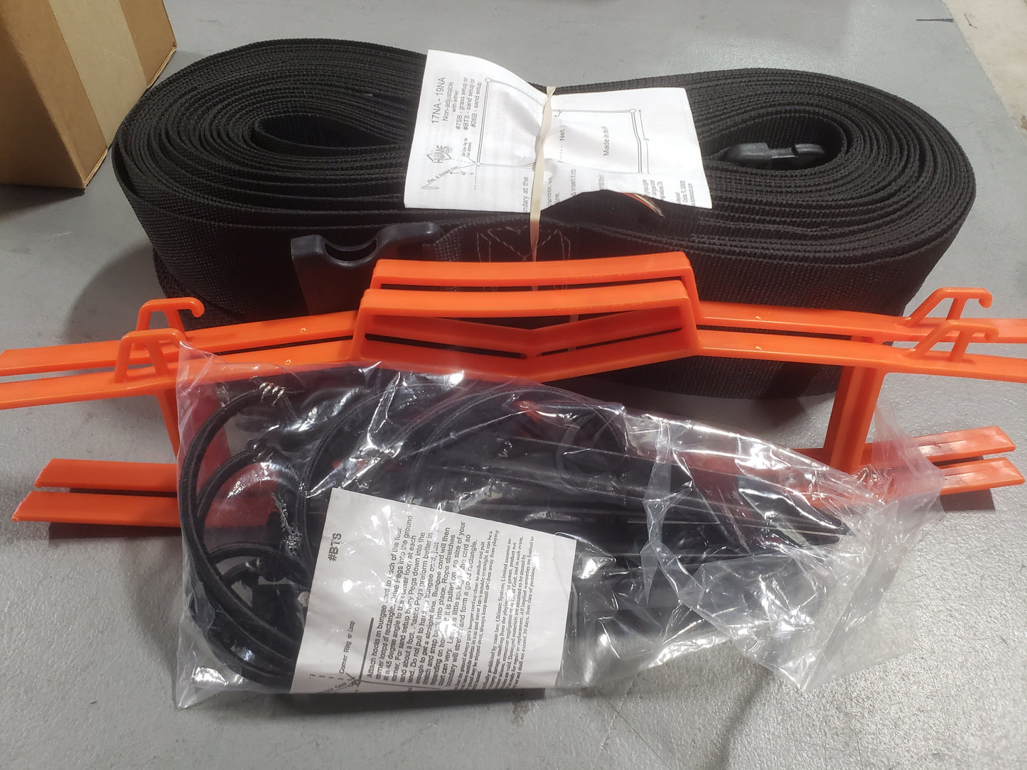 CLEARANCE ITEM #51: 19NA-S-Black (30'x60' Volleyball Boundary Non-Adjustable 2" Webbing, Sand Pegs, Black)