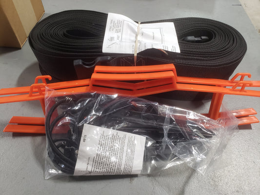 CLEARANCE ITEM #51: 19NA-S-Black (30'x60' Volleyball Boundary Non-Adjustable 2" Webbing, Sand Pegs, Black)