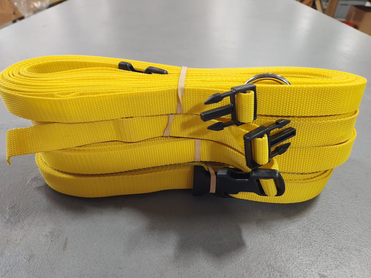 CLEARANCE ITEM #63 M817AG-Yellow, 1" heavyweight webbing boundary line, Adjustable, 26.3 x 52.6-ft (8-Meter), Grass Pegs