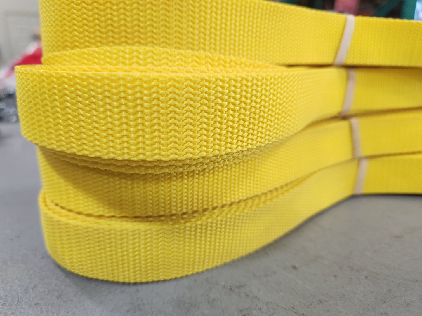 CLEARANCE ITEM #63 M817AG-Yellow, 1" heavyweight webbing boundary line, Adjustable, 26.3 x 52.6-ft (8-Meter), Grass Pegs