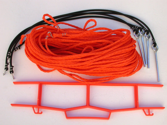 25OG-orange 1/4-inch non-adjustable rope boundary, grass pegs, storage winder