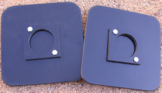 325-pair of black plastic base plates for portable sets 