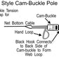 loop style cam-buckle bottom net strap graphic line art