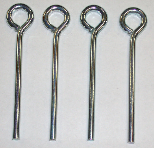 5SC-four zinc plated, 5-inch long,1/4 round steel pegs, closed eye loop