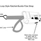 loop style ratchet-buckle bottom net strap graphic line art