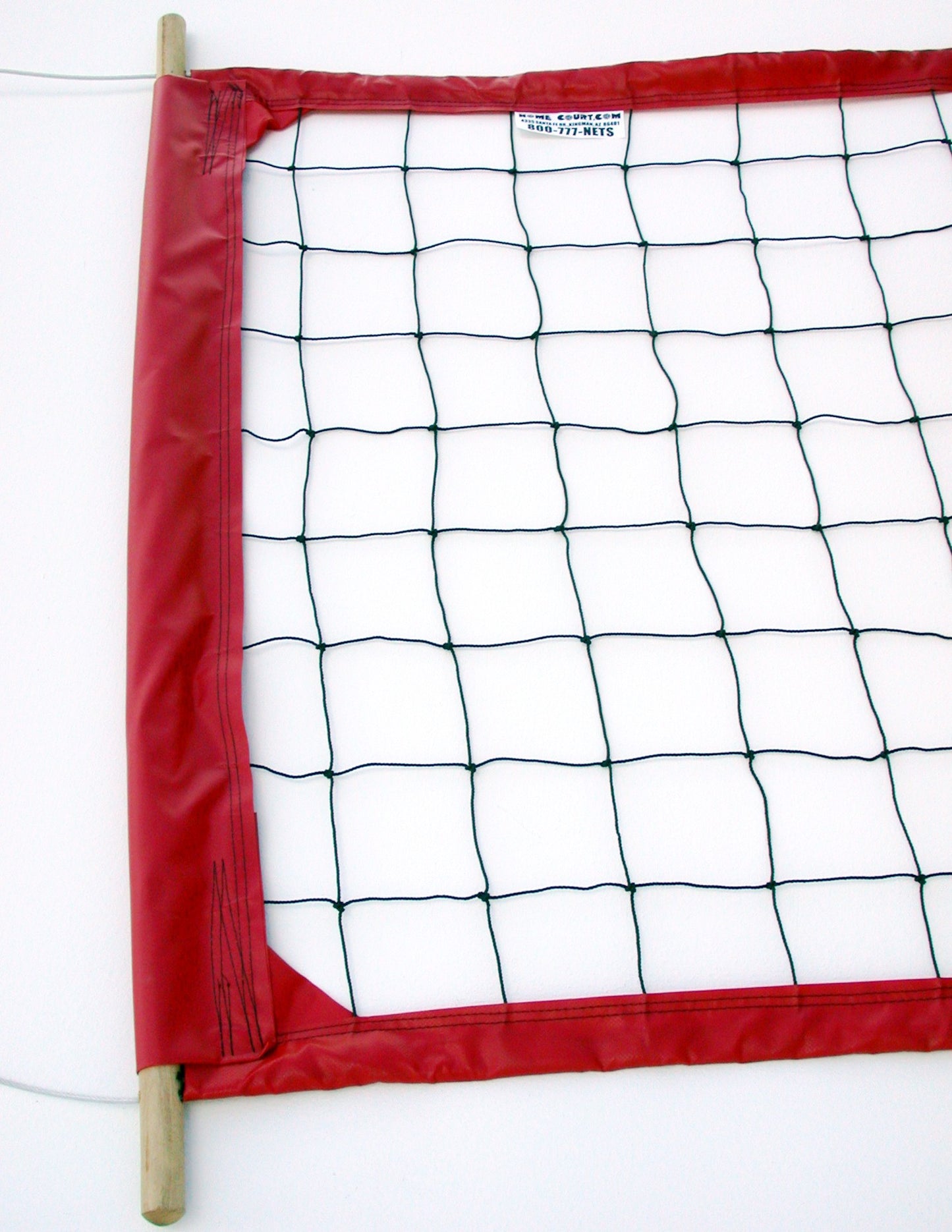 PRO2R-Professional Volleyball  Net, Aircraft Cable Top and Bottom, 2-inch Red Tapes