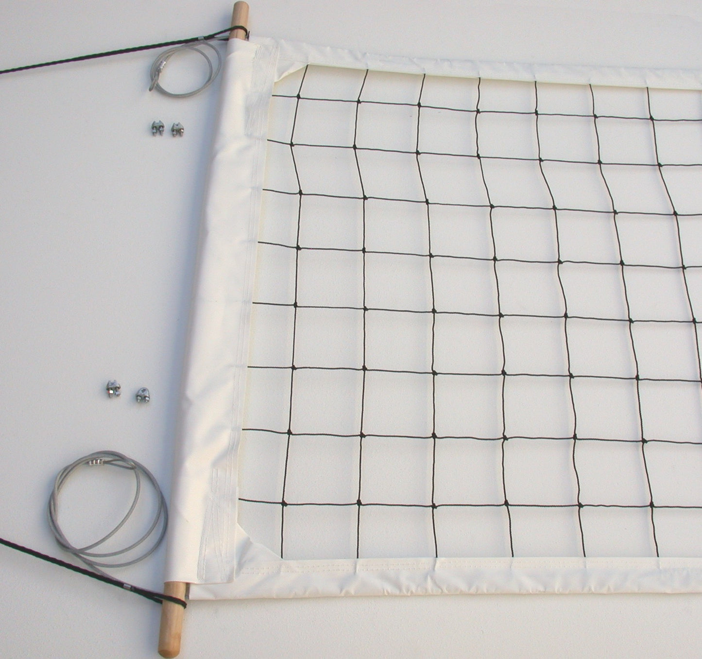 PRO2W-Professional Volleyball Net, Aircraft Cable Top and Bottom, 2-inch White Tapes