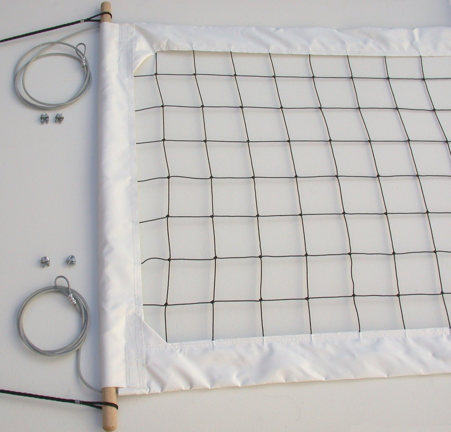 PRO4W-Professional Volleyball Net, Aircraft Cable Top and Bottom, 4-inch White Tapes