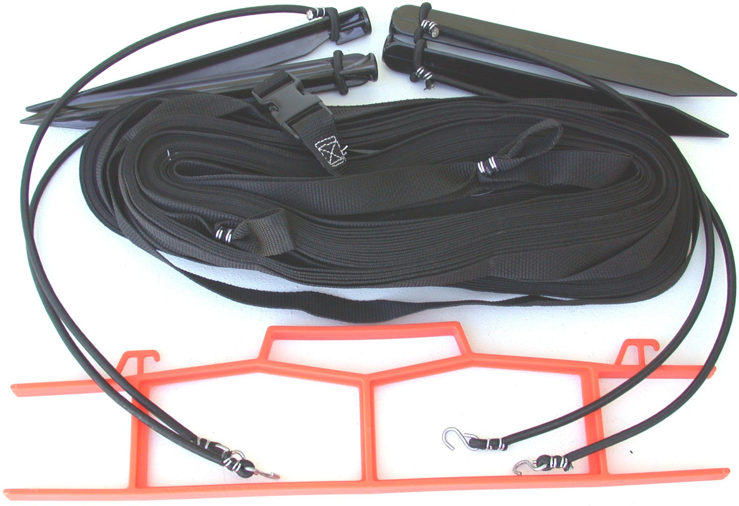 W25BKS-black 1-inch one section non-adjustable web boundary, sand pegs, storage winder