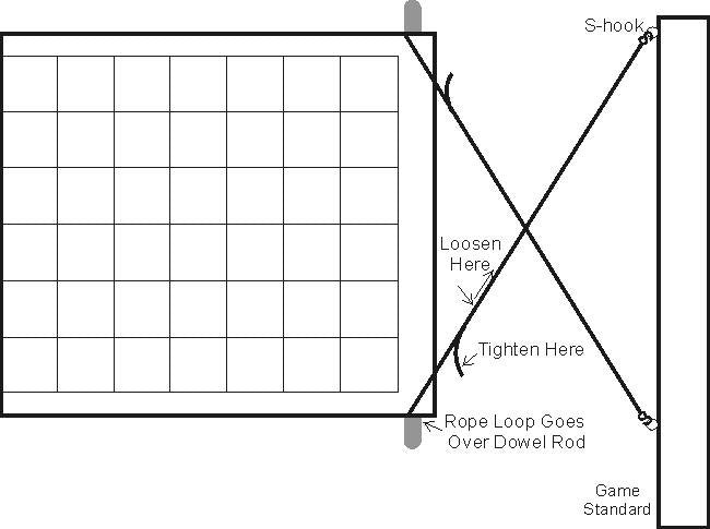 net x-brace tension ropes graphic line art