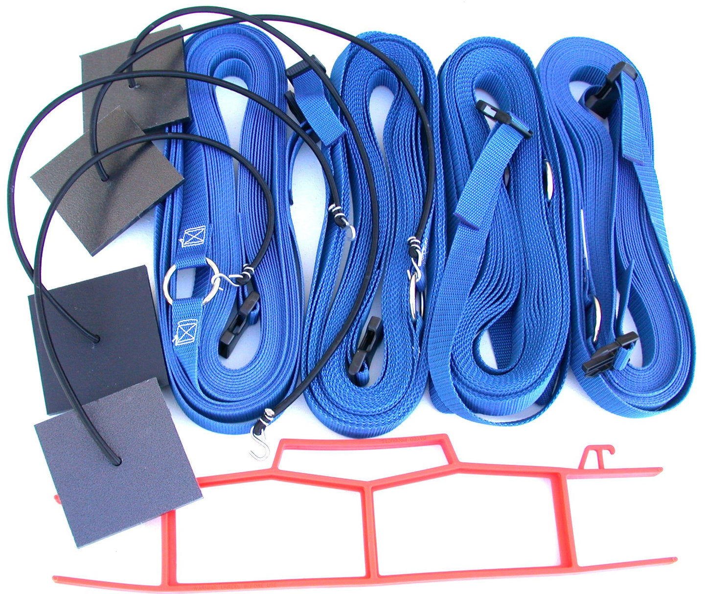 17ABUB-blue 1-inch adjustable web boundary, sand plates, storage winder