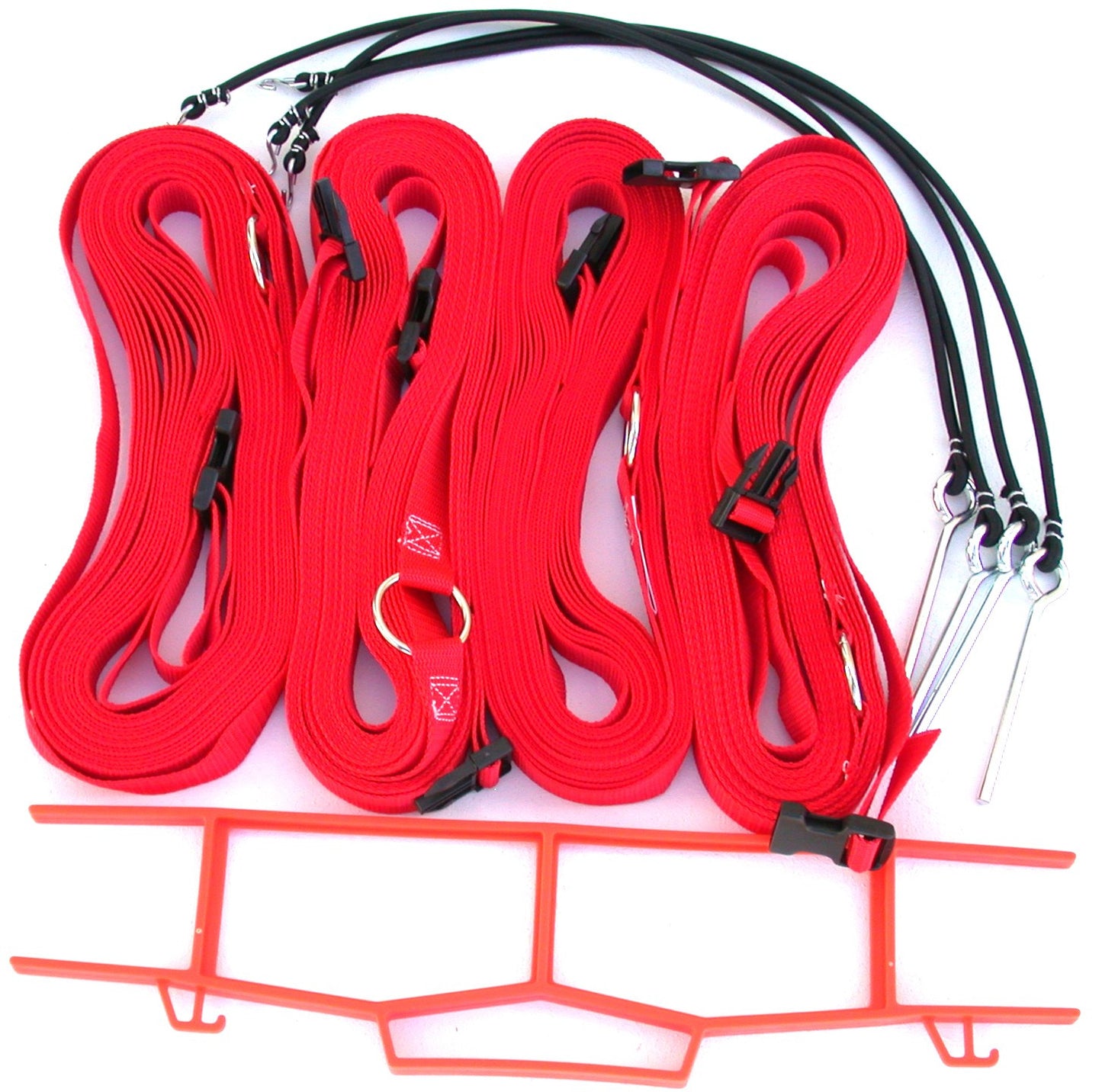 17ARG-red 1-inch adjustable web boundary, grass pegs, storage winder