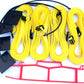 17AYB-yellow 1-inch adjustable web boundary, sand plates, storage winder