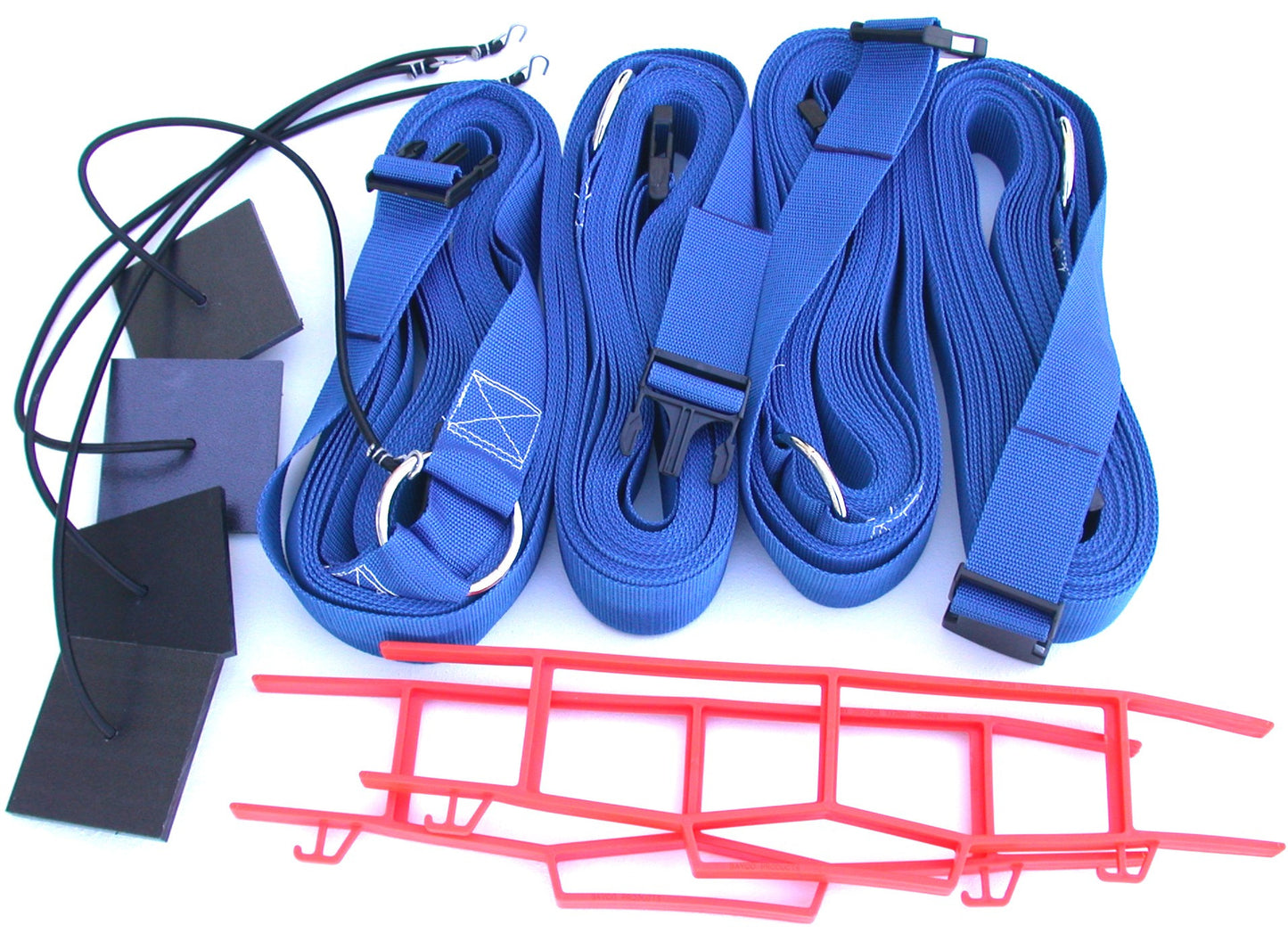 19ABUB-blue 2-inch adjustable web boundary, sand plates, storage winders