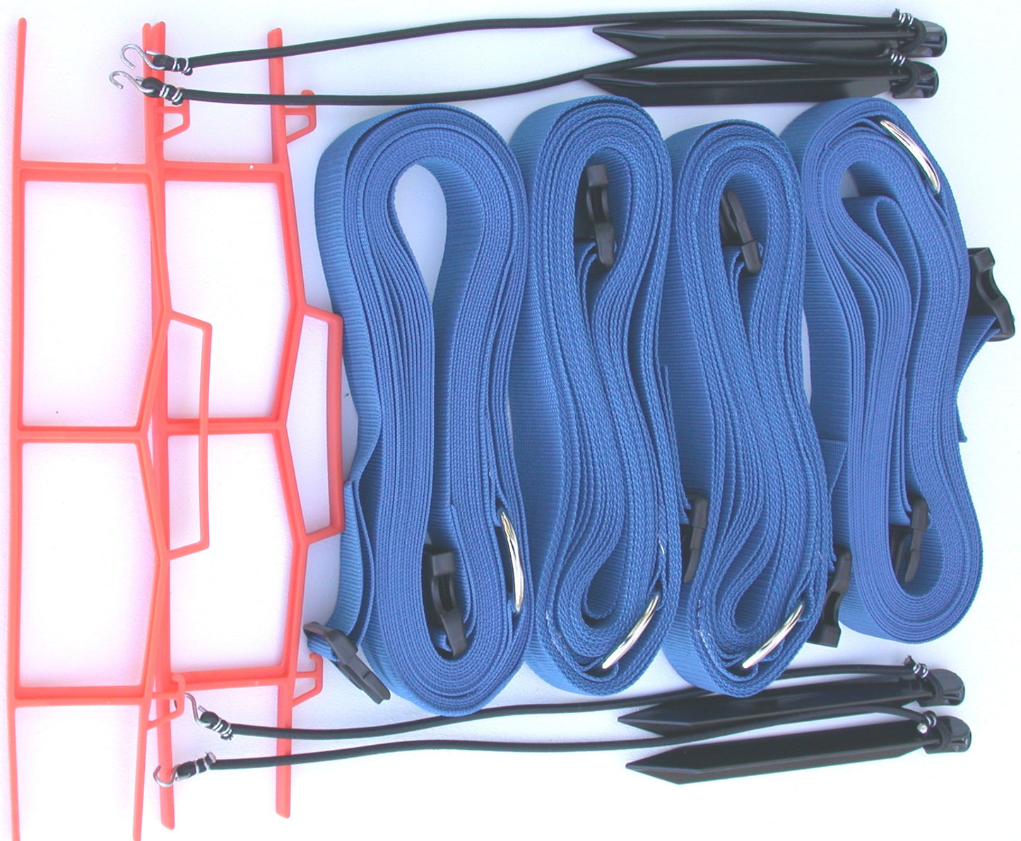19ABUS-blue 2-inch adjustable web boundary, sand pegs, storage winders