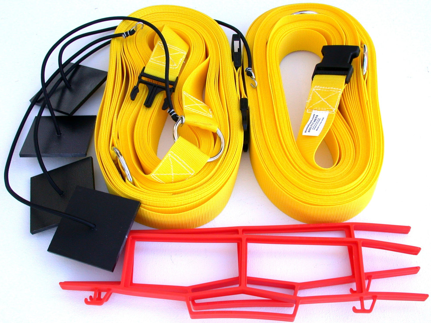 19NAYB-yellow 2-inch non-adjustable web boundary, sand plates, storage winders