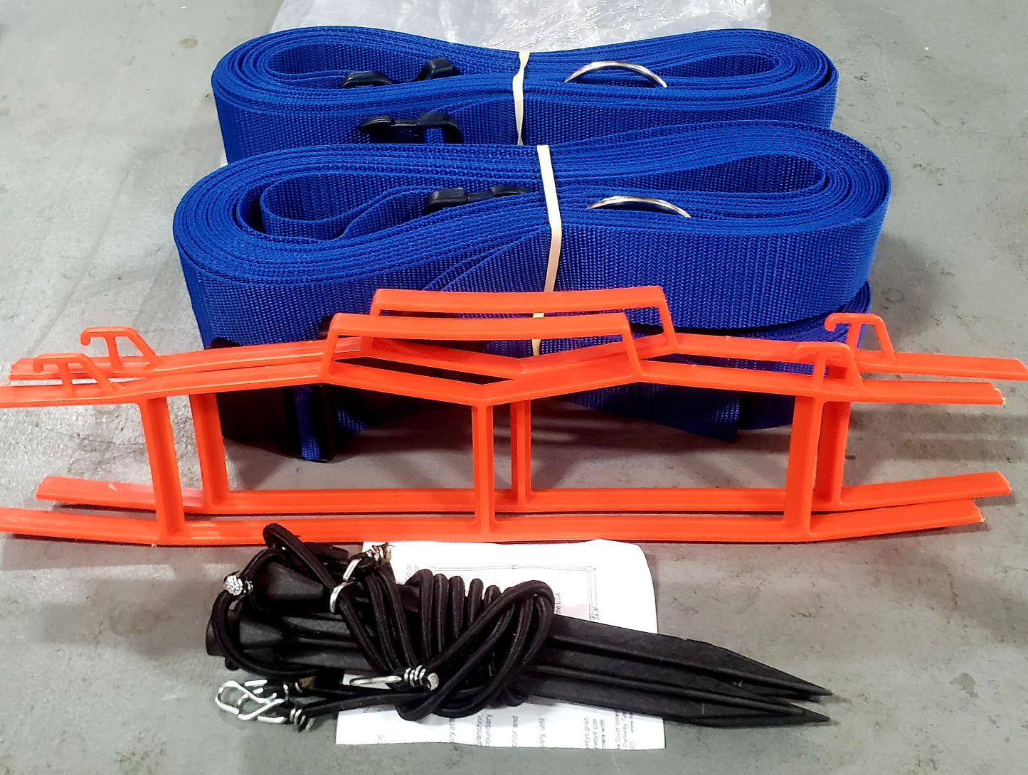 CLEARANCE ITEM #42: M819AS,Blue: Volleyball Boundary Adjustable 2-inch Webbing, 26.3' x 52.6', Sand Pegs, Blue)