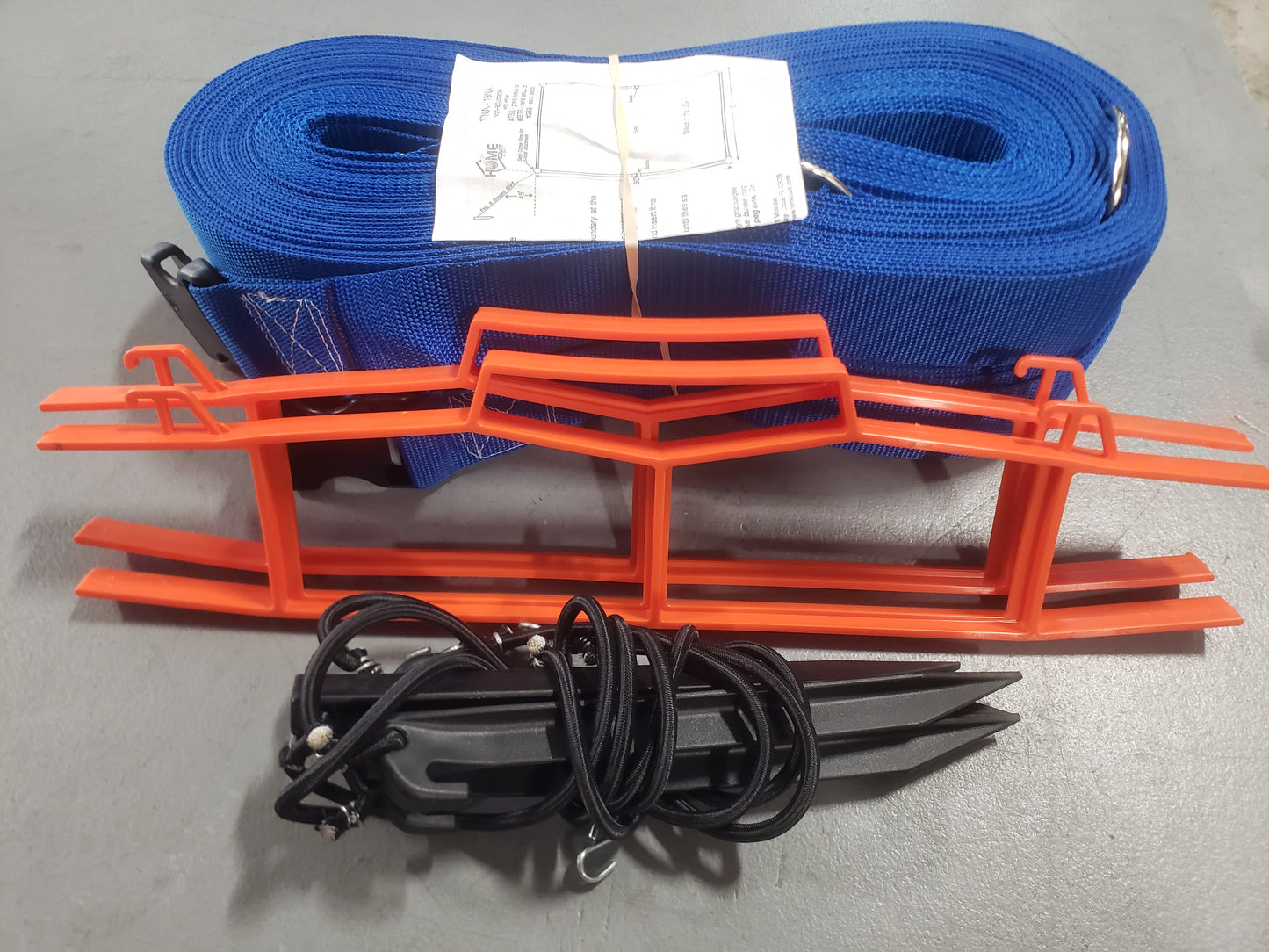 CLEARANCE ITEM #50:19NA-S-Blue (30'x60' Volleyball Boundary Non-Adjustable 2" Webbing, Sand Pegs, Blue)