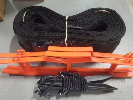 CLEARANCE ITEM#52 M819NAS-Black 2" heavyweight webbing, short court, adjustable, sand pegs, Black