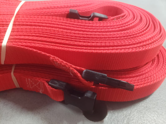 CLEARANCE ITEM #58: 17NAS-Red: 1" heavyweight webbing 30'x60', non-adjustable, Red with Sand Pegs