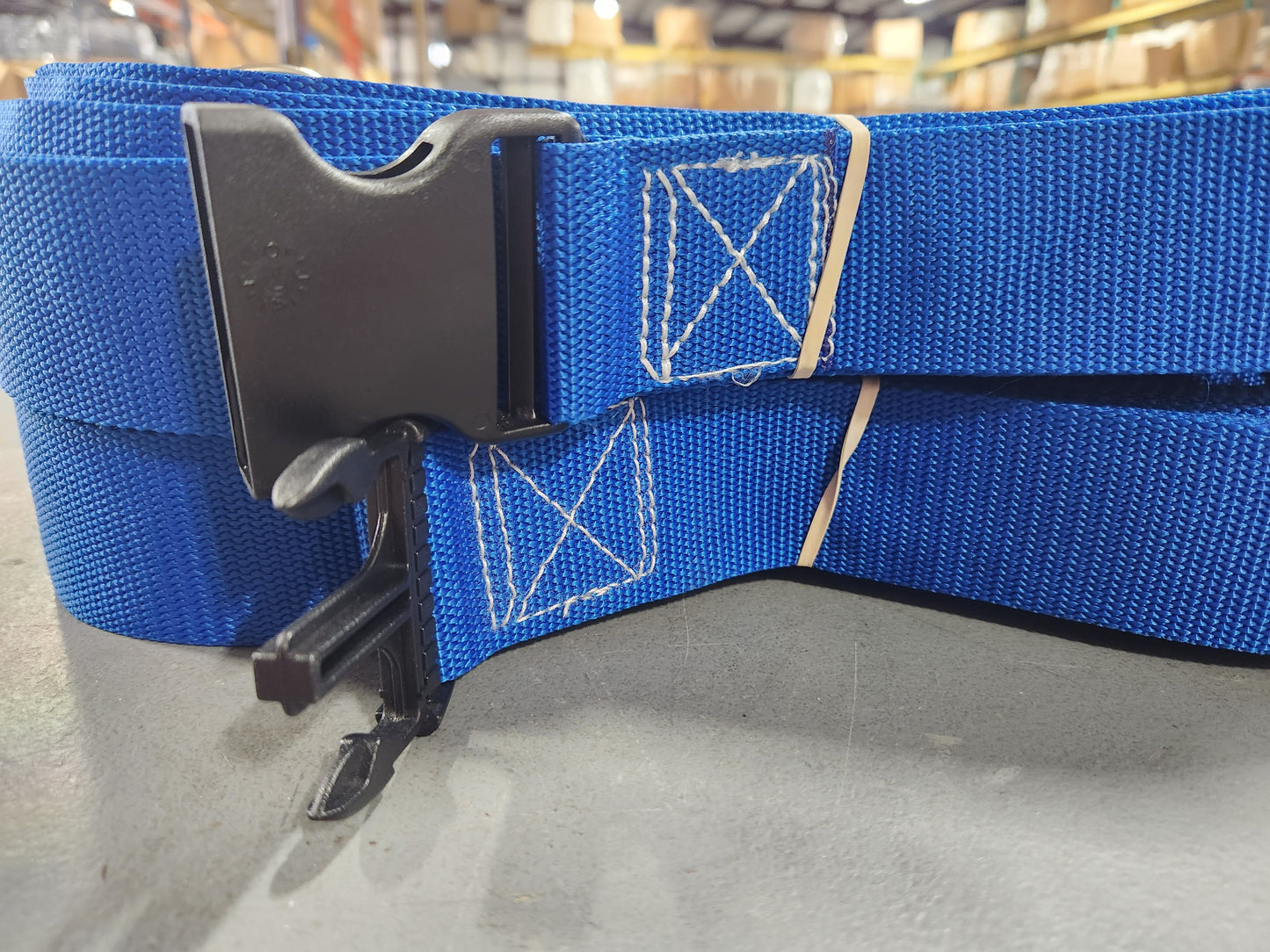 CLEARANCE ITEM #69: M819NAS,Blue: Volleyball Boundary Adjustable 2-inch Webbing, 26.3' x 52.6', Sand Pegs, Blue)