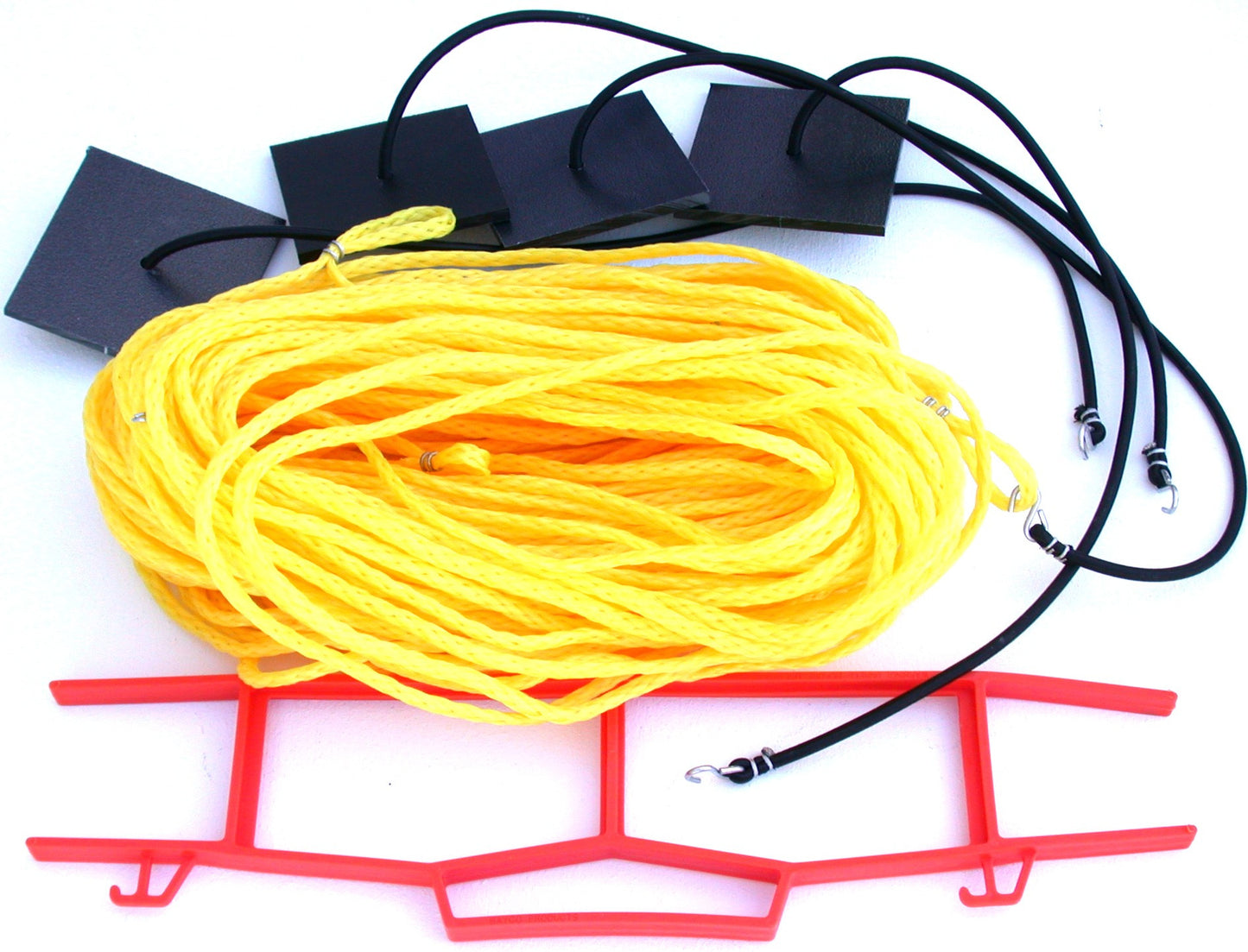 25YB-yellow 1/4-inch non-adjustable rope boundary, sand plates, storage winder