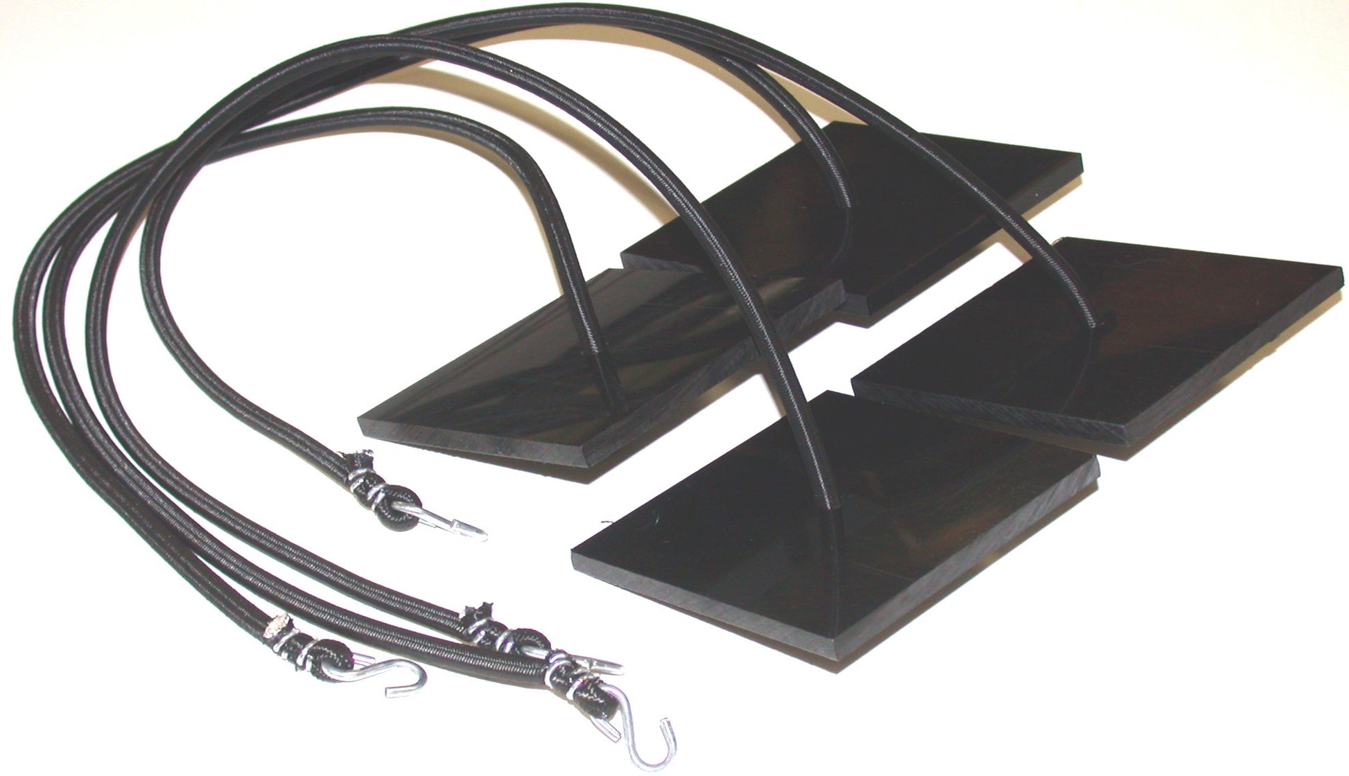 four sand anchor plate set with bungee cord attached