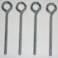 5SC-four zinc plated, 5-inch long,1/4 round steel pegs, closed eye loop