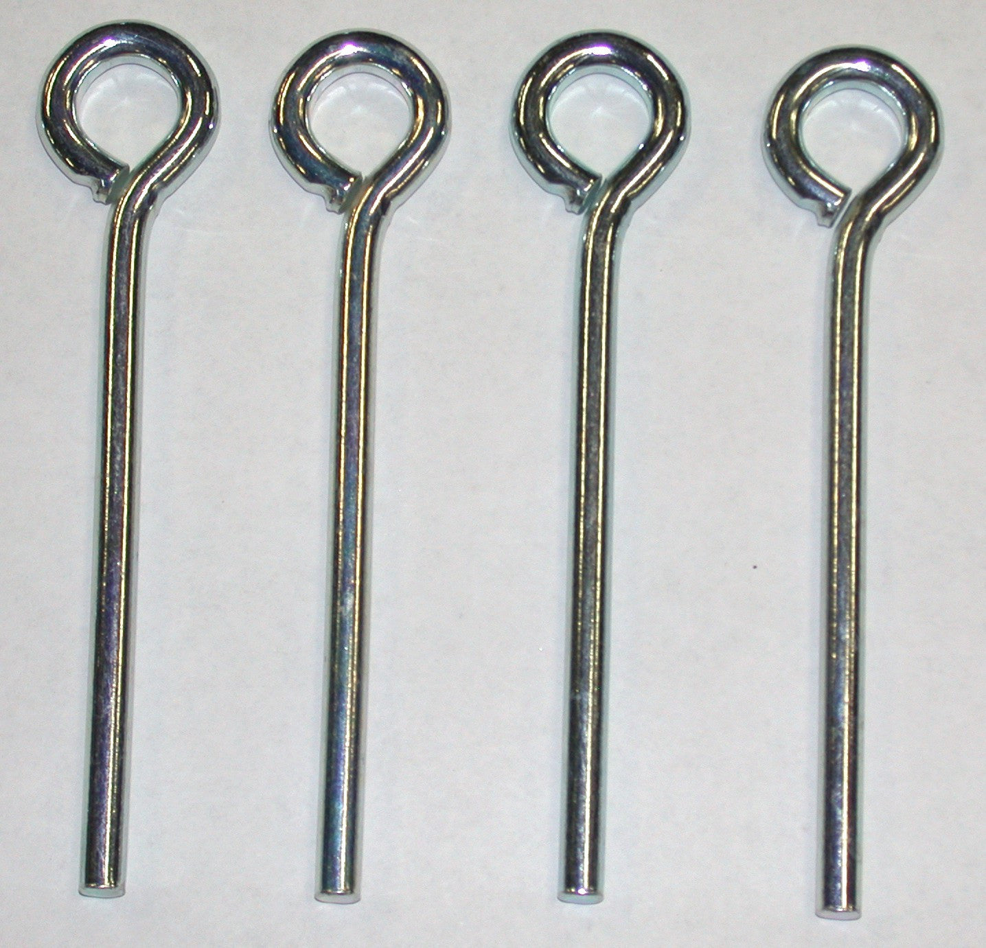 5SC-four zinc plated, 5-inch long,1/4 round steel pegs, closed eye loop