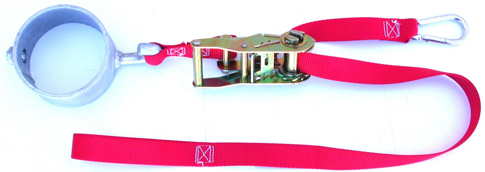 8LHLS-1-inch red web loop style ratchet-buckle pole strap