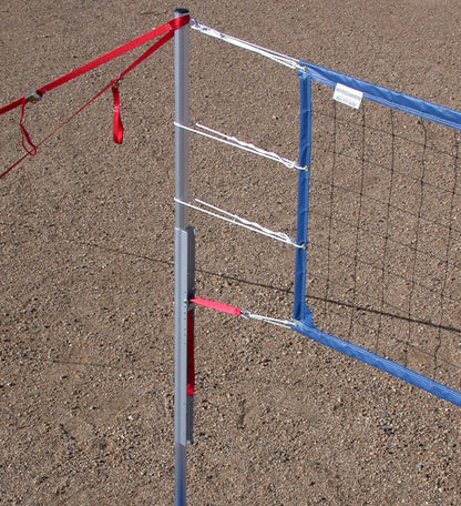 202-CNCB17-Power Net Portable Volleyball Set, poles, blue net, guy lines, web boundary, stakes & carrying bag