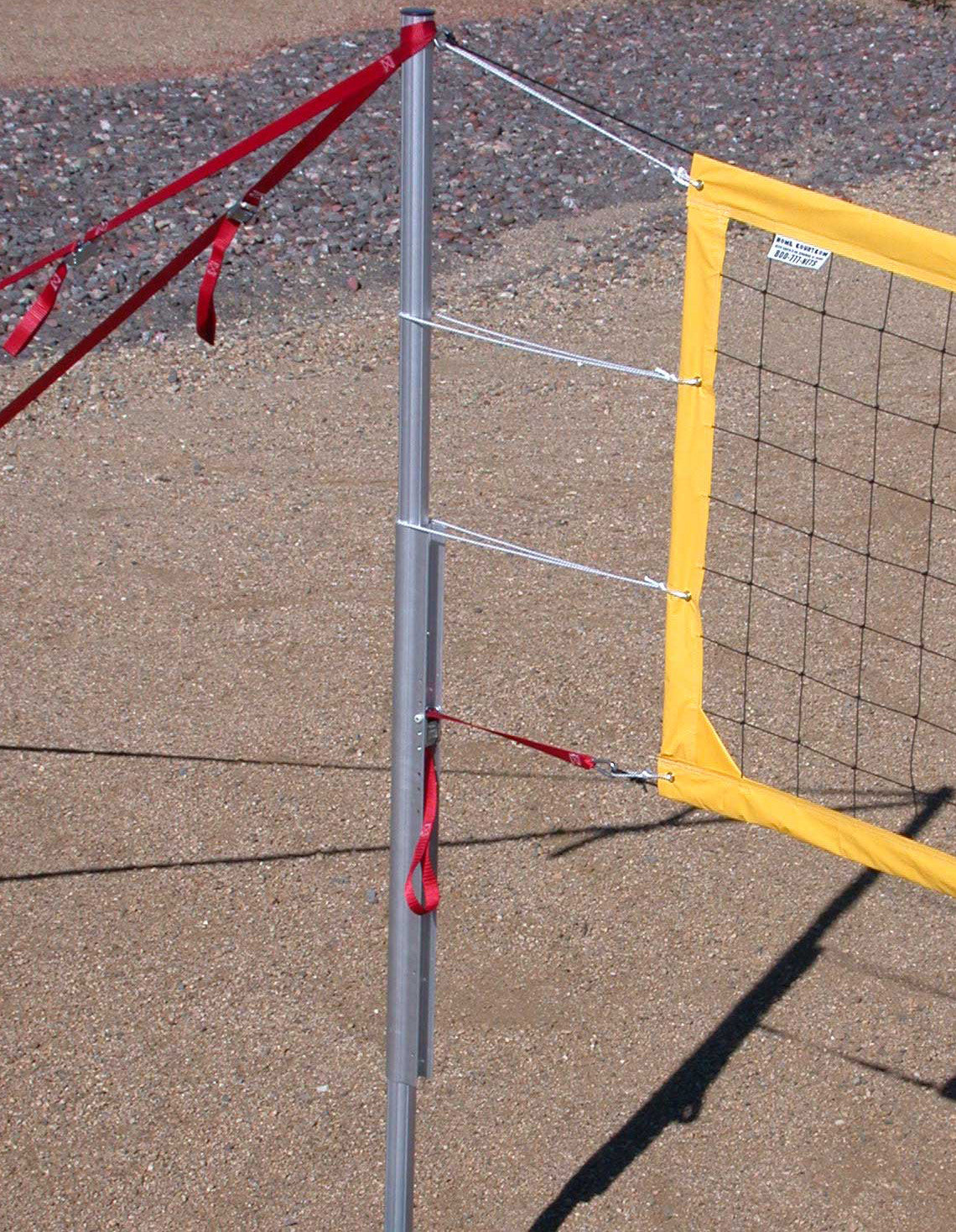 202-CNRY17-Power Net Portable Volleyball Set, poles, yellow net, guy lines, web boundary, stakes & carrying bag