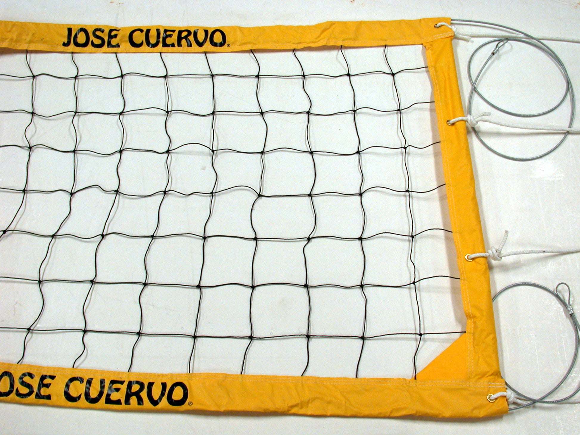 JCCNC-Jose Cuervo Logo Power Volleyball Net Aircraft Cable Yellow Vinyl