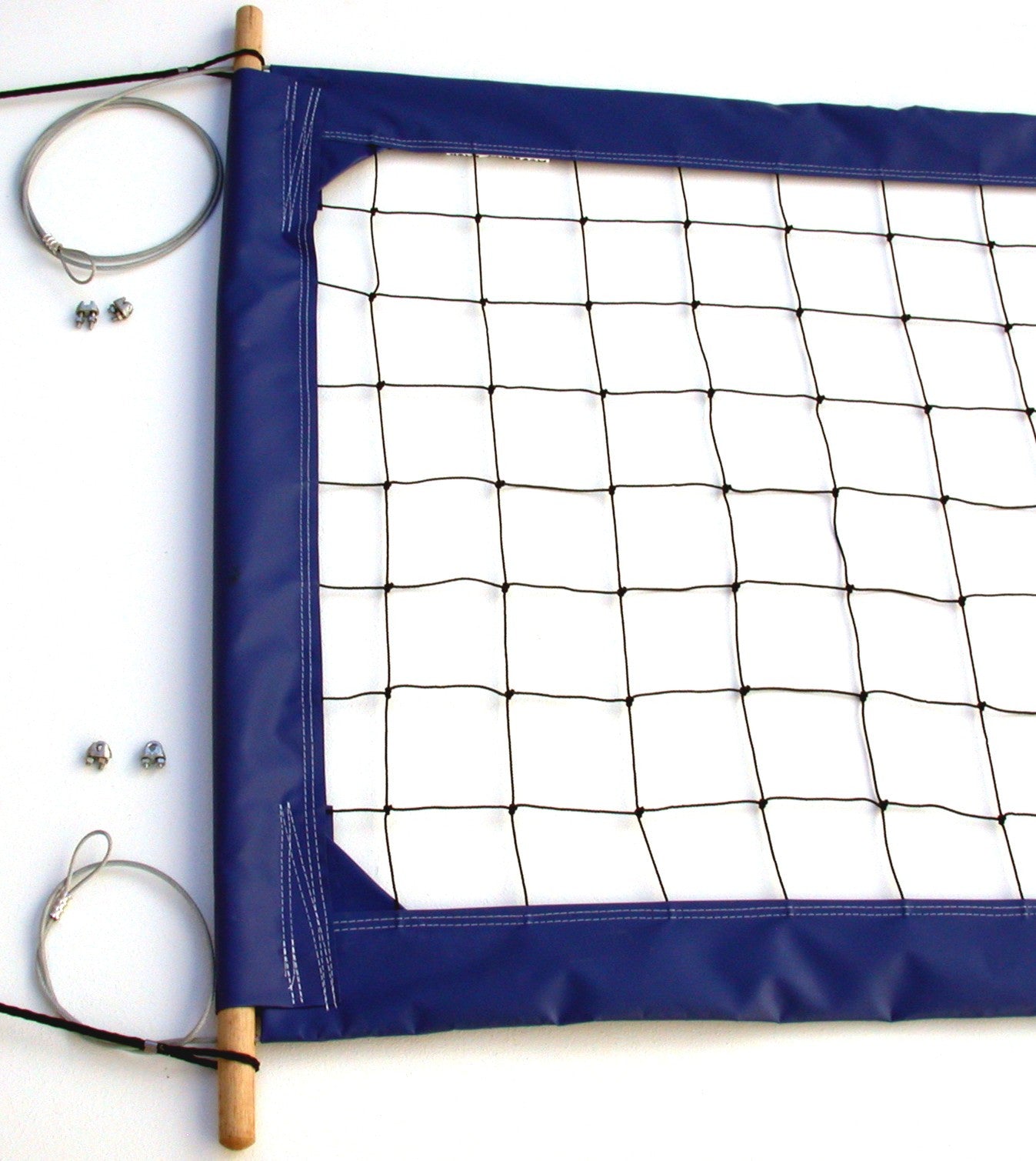 PRO4B-Professional Volleyball  Net, Aircraft Cable Top and Bottom, 4-inch Blue Tapes